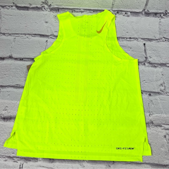 Nike Aeroswift Running Singlet Tank Volt Neon Green Womens CZ9385 Large NEW - Picture 2 of 9